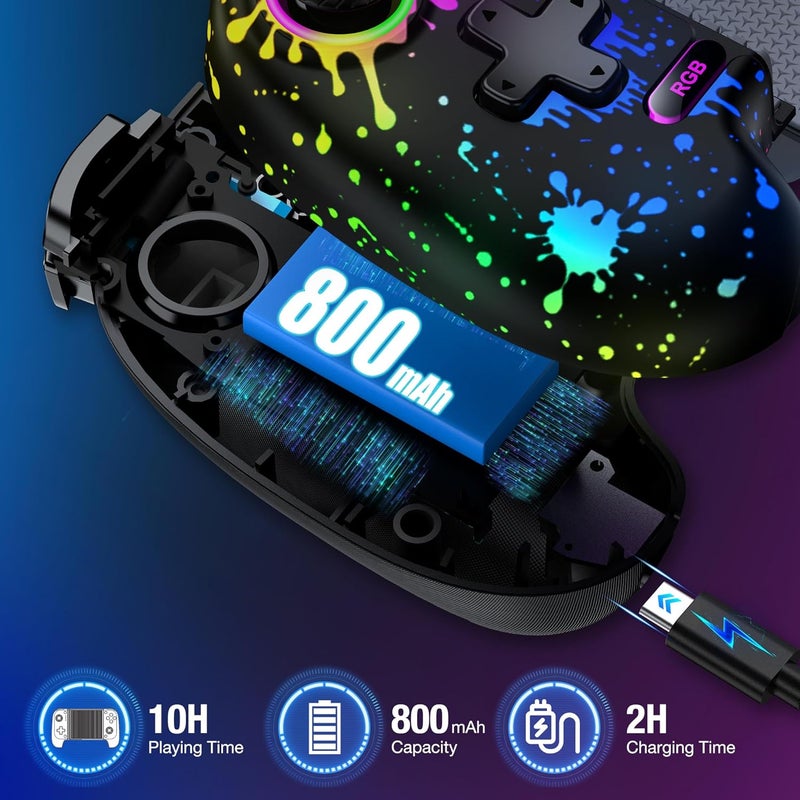 AXYBCOOL Store Mobile Wireless Phone Controller for iphone/Android with Hall Joystick, Mobile Game Controller with Phone Case Support, Compatible with Xbox Game Pass, Steam Link, Call of Duty, Roblox & Minecraft (Black - watercolor light) - Image 5